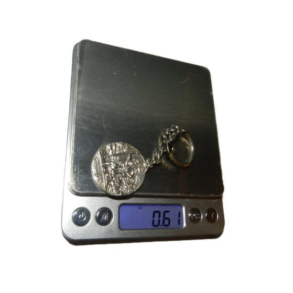 Mexico Sterling Silver San Cristobal Religious Medal Key Chain Protegenos - Picture 15 of 15